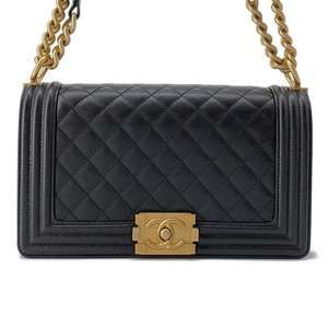 Chanel Boy Chanel Caviar Shoulder Bag Black
